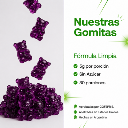 Creatina en gomitas sabor mora azul